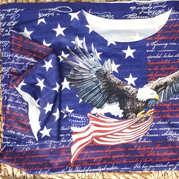 Independence Day Flag Eagle Graphic Tee Shirt L XL - Picture 2 of 8